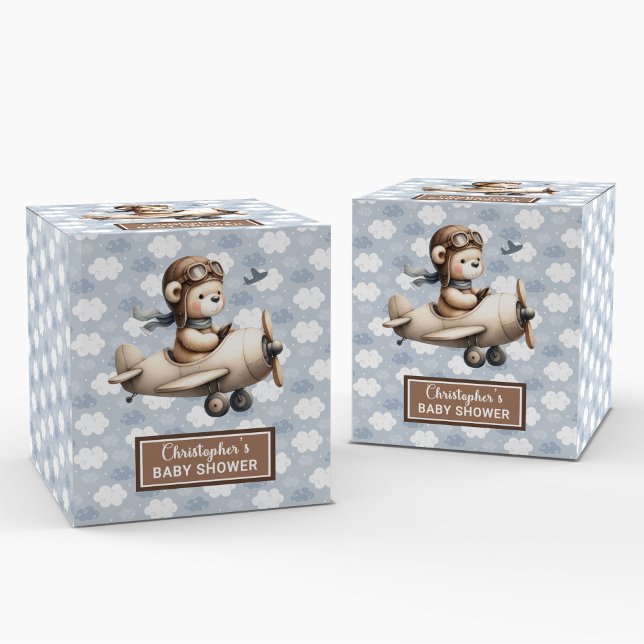 Delightful Teddy Bear Pilot Party Baby Favor Box (Delightful Teddy Bear Pilot Party Baby Favor Box)