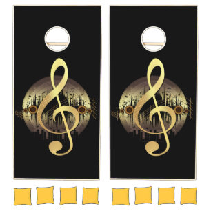 Delightful Tune - Gold Cornhole Set