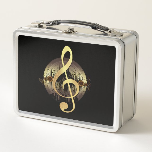 Delightful Tune - Gold   Metal Lunch Box (Front)