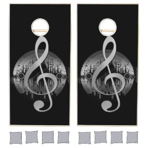 Delightful Tune - Silver Cornhole Set