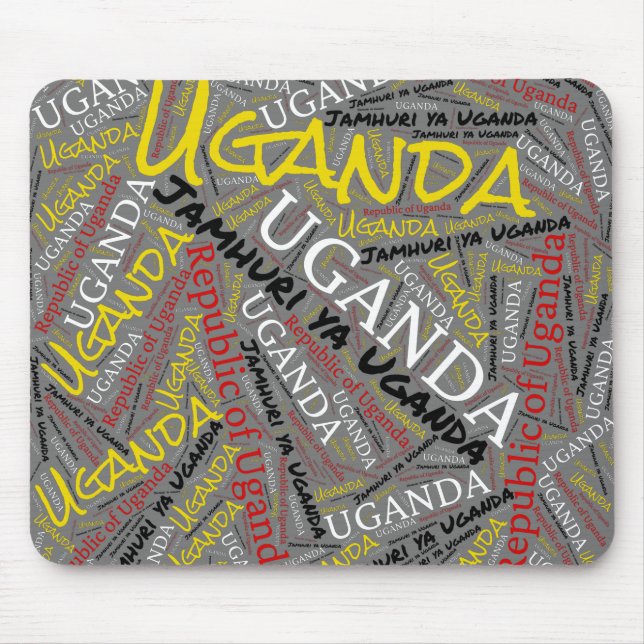 Delightful Uganda Flag Colors Patriotic Mouse Pad (Front)