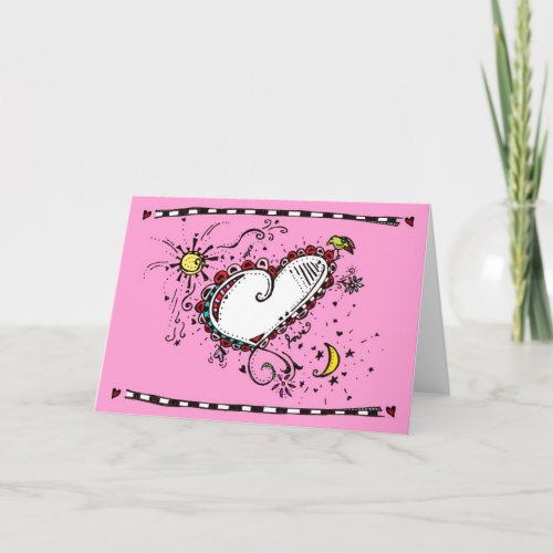 Delightful Valentine Pink Holiday Card