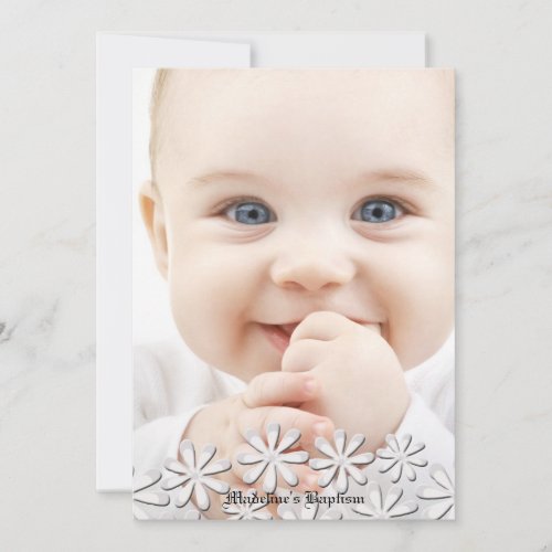 Delightful White Daisies Photo Invitation
