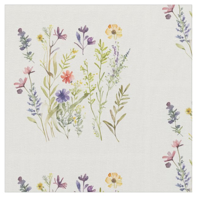 Delightful wild flowers fabric (Close Up)