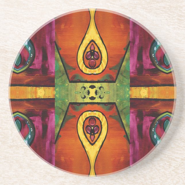 Delightfully African Pattern Drink Coaster (Front)