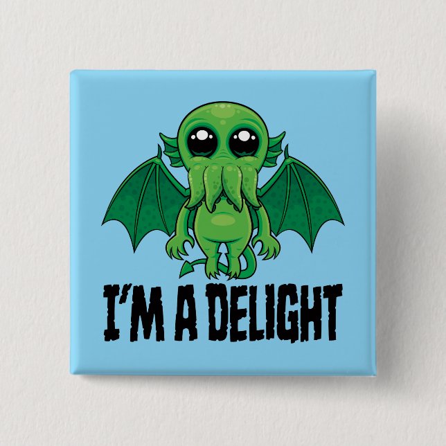 Delightfully Cute Cthulhu Monster Button (Front)