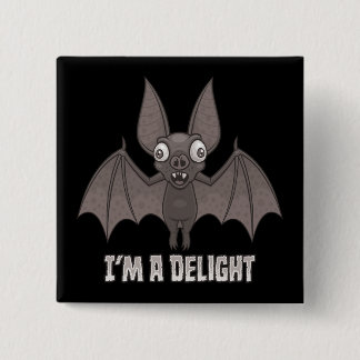Delightfully Derpy Vampire Bat Button