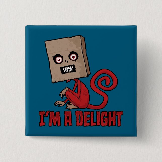 Delightfully Disturbing Monkey Button (Front)