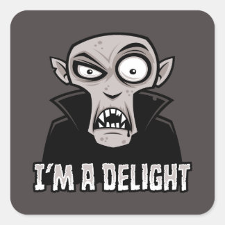 Delightfully Dreadful Mischievous Vampire Square Sticker