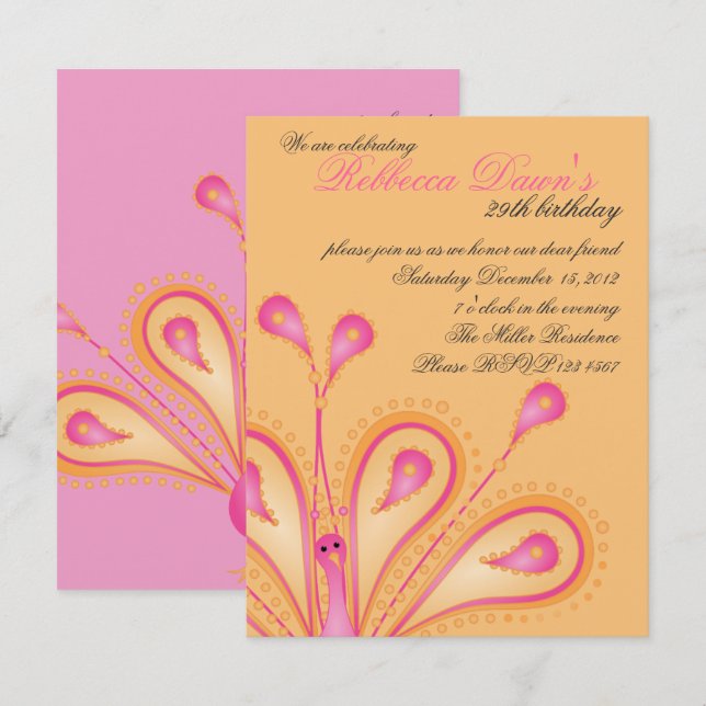 Delightfully Feathered! Invitation (Front/Back)
