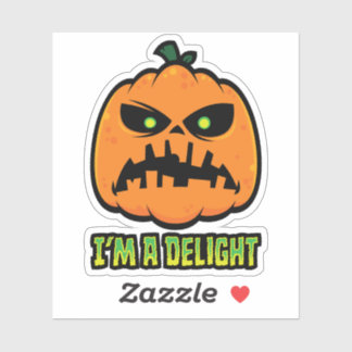 Delightfully Grumpy Jack-O-Lantern Pumpkin Sticker