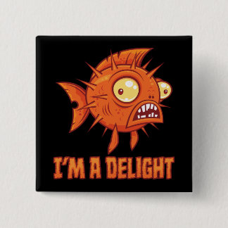 Delightfully Peculiar Paranoid Pufferfish Button