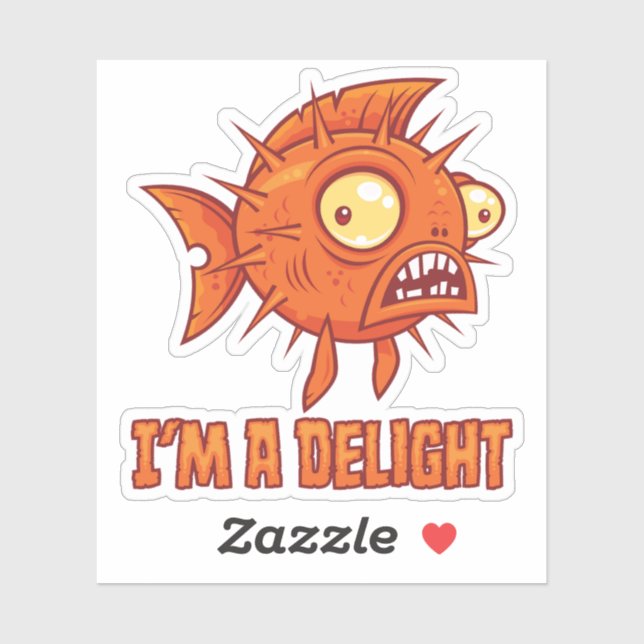 Delightfully Peculiar Paranoid Pufferfish Sticker (Sheet)