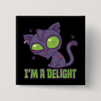 Delightfully Undead Creepy Cute Cat Button