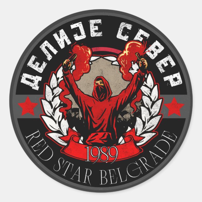 Delije Sever 1989 Zvezda Classic Round Sticker (Front)