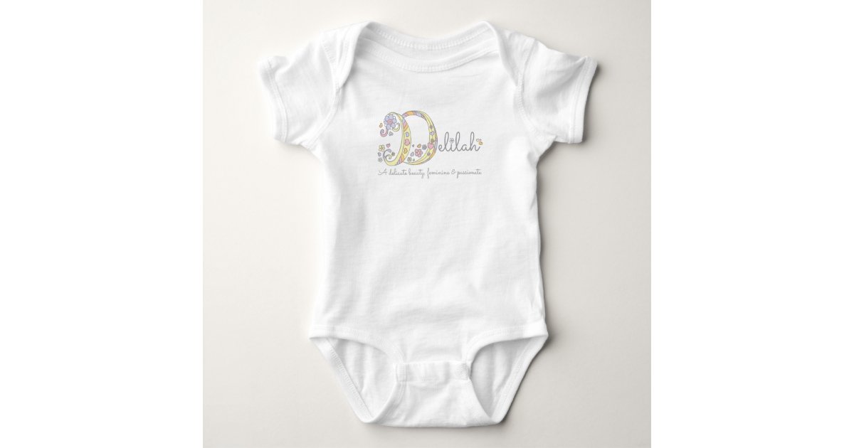 Delilah Baby Girls Name Meaning Monogram Hearts Baby Bodysuit Zazzle Com