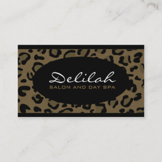 Delilah Leopard Print Black Chic Business Card