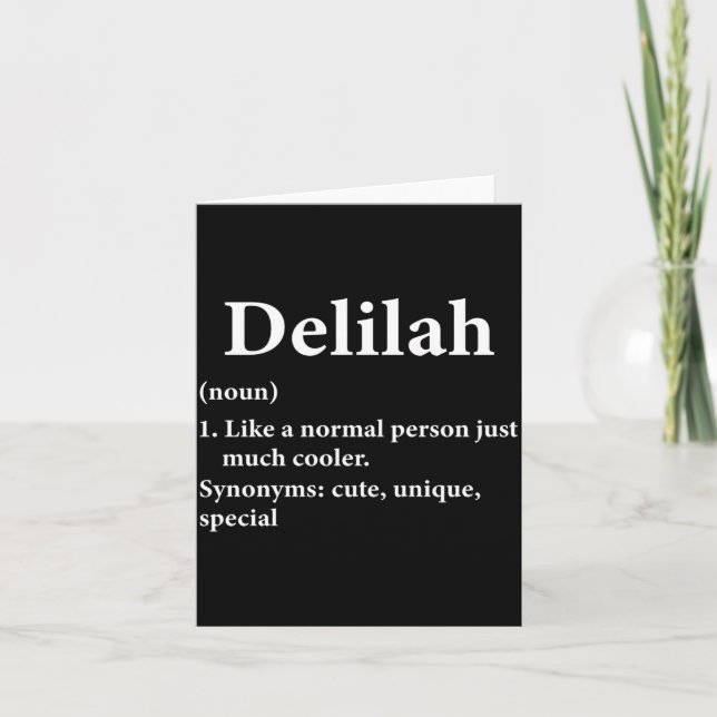 Delilah Name Definition  Card (Front)