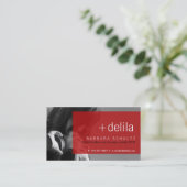 Delila's Face [red] Business Cards (Standing Front)