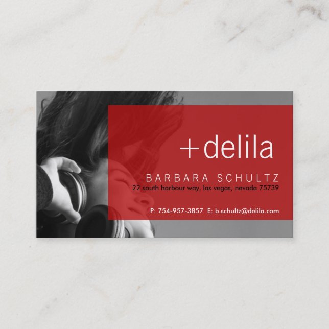Delila's Face [red] Business Cards (Front)