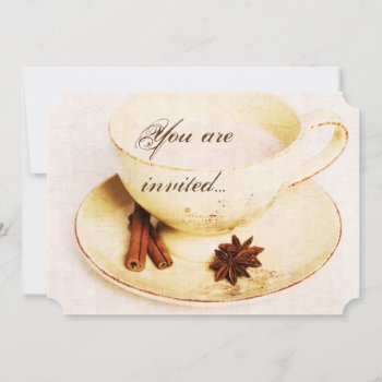 Deliscious Chai Tea Cup - Tea Party Invite by justbecauseiloveyou at Zazzle