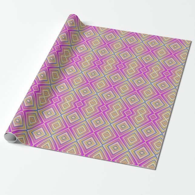 Delish Purple Alternative Diamond Pattern Wrapping Paper (Unrolled)