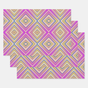 Delish Purple Alternative Diamond Pattern Wrapping Paper Sheets