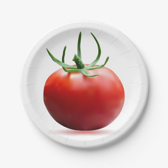 Delish Tomato Paper Plates (Front)