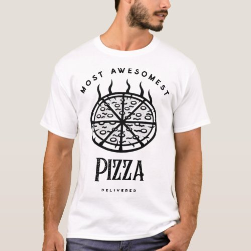 Deliver Food Grocery Cheesy Pizza Deliverer  T_Shirt