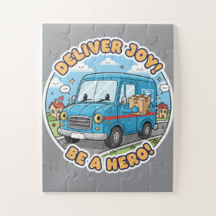 Deliver Joy! Be A Hero! - Cheerful Cartoon Mail Jigsaw Puzzle