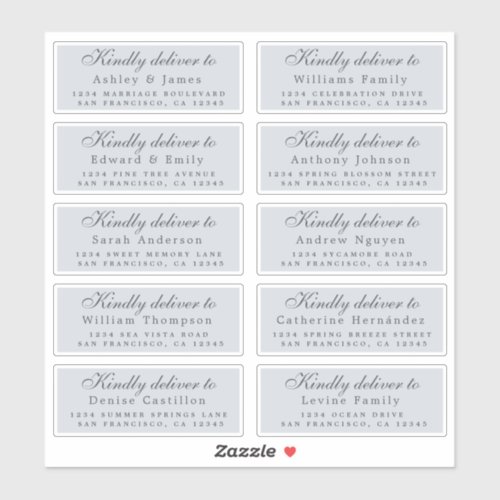 Deliver to Calligraphy Wedding Guest Address Label