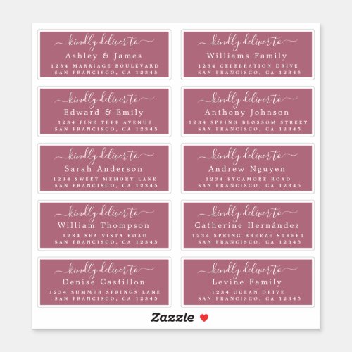 Deliver to Calligraphy Wedding Guest Address Label