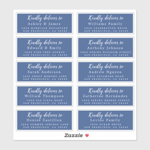 Deliver to Calligraphy Wedding Guest Address Label