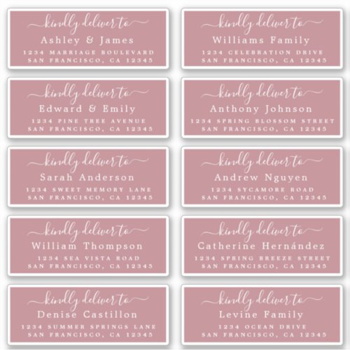 Deliver to Calligraphy Wedding Guest Address Label