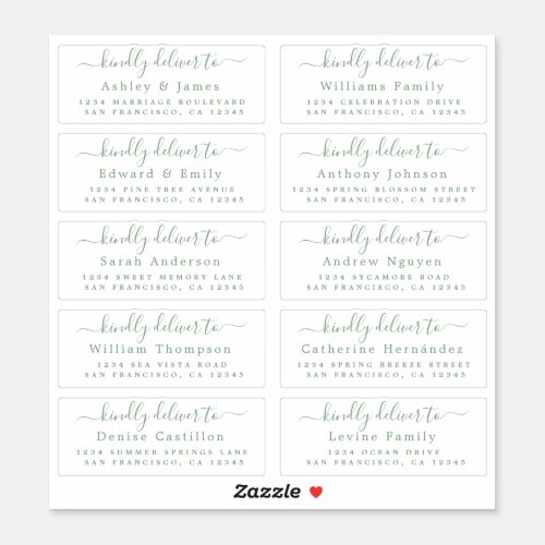 Deliver to Calligraphy Wedding Guest Address Label