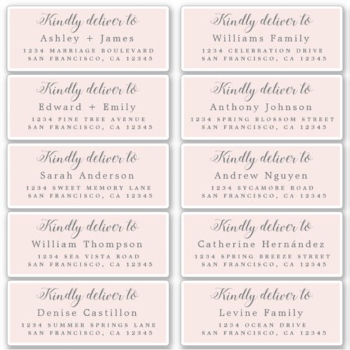 Deliver to Calligraphy Wedding Guest Address Label