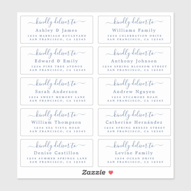Deliver to Calligraphy Wedding Guest Address Label (Sheet)