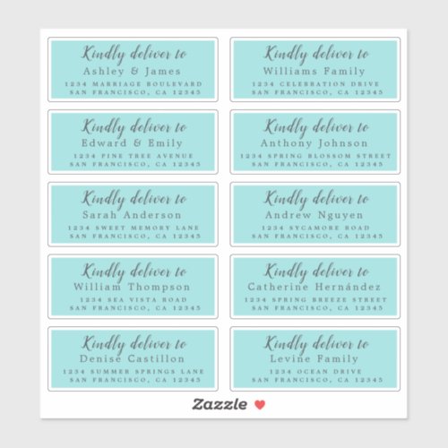 Deliver to Calligraphy Wedding Guest Address Label