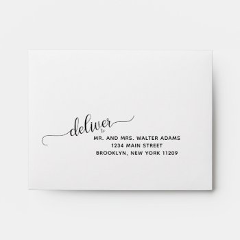Deliver To Rsvp Envelope Card Wedding by PurplePaperInvites at Zazzle