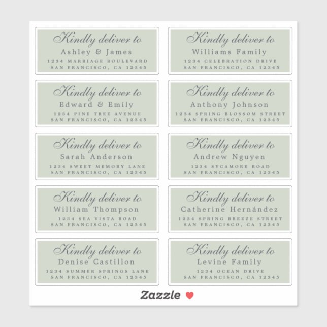 Deliver to Script Guest Address Green Labels (Sheet)
