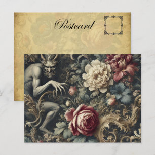Deliver Us from Decadence – Gothic Floral Design Holiday Postcard
