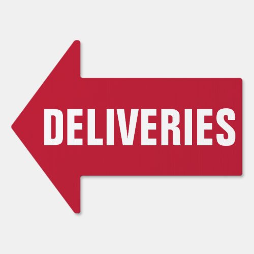 Deliveries direction arrow any color sign