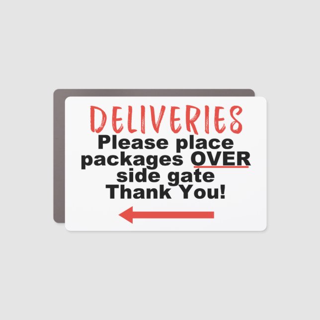 Deliveries Door Sign (Front)