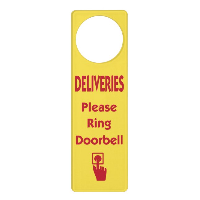 Deliveries Please Ring Doorbell Door Hanger (Front)