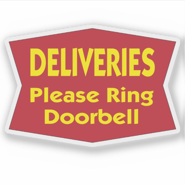 Deliveries Please Ring Doorbell Sticker (Front)