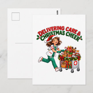 Delivering Care Christmas Cheer Nurse Postcard