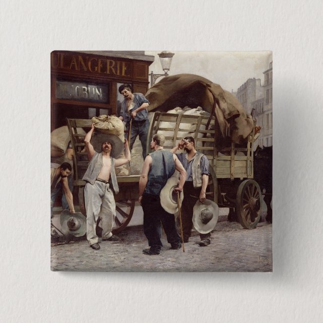 Delivering Flour, 1885 Button (Front)