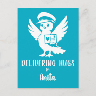 Delivering Hugs Penny Post Mascot Postcard