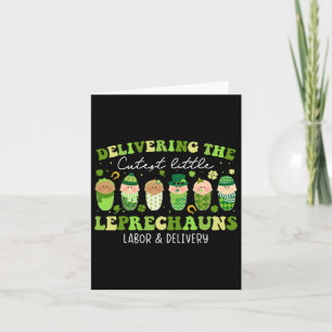 Delivering Little Leprechauns Labor And Delivey St Card