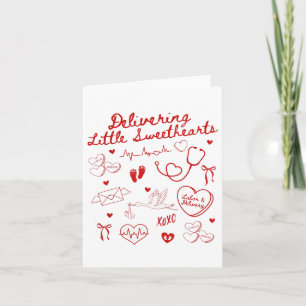 Delivering Little Sweethearts Valentine Labor Deli Card